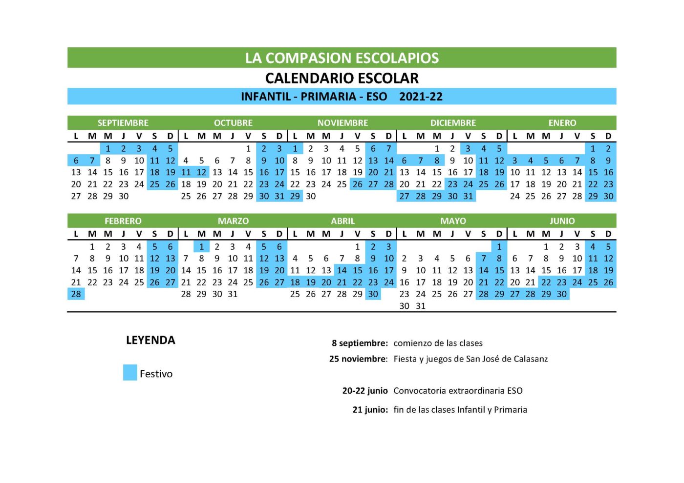 Calendario 21-22